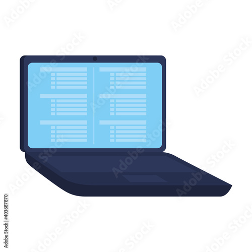 laptop computer with programming language vector illustration design
