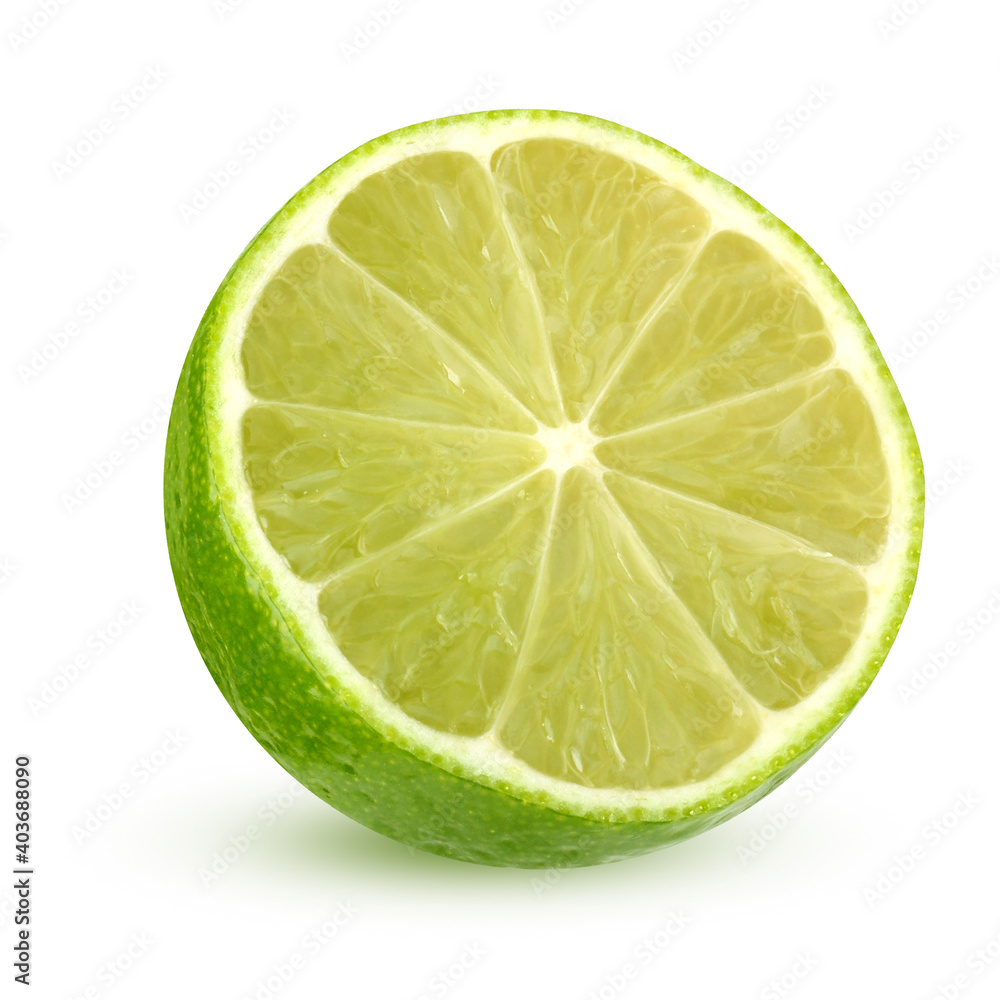 green lime isolated on a white background. green lime isolated on a white background.