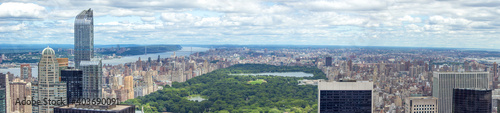 Panoramic View Manhattan Skyline and Central Park New York City USA