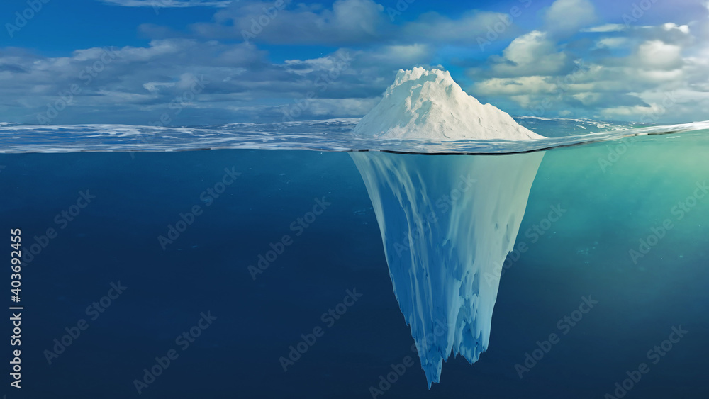 Illustration eines Eisbergs - obrazy, fototapety, plakaty 