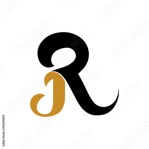 Initial jr letter logo vector template design. Linked letter rj logo design. Simple jr vector template. photo