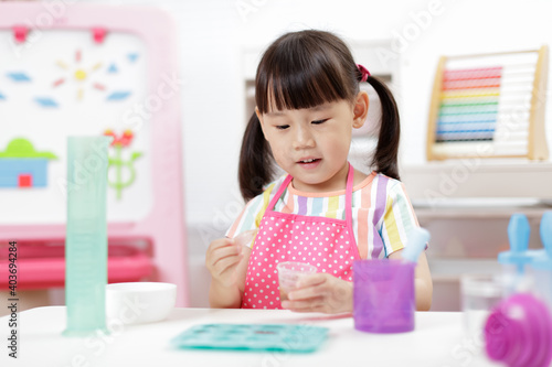 young girl making sweet gems for homeschooling i