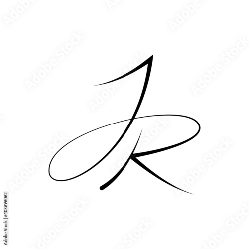 Initial jr letter logo vector template design. Creative abstract letter rj logo design. Linked letter rj logo design.