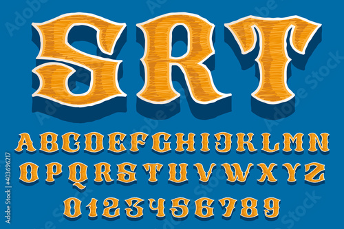 Embroidered alphabet and numbers set in classic collegiate or sports style.