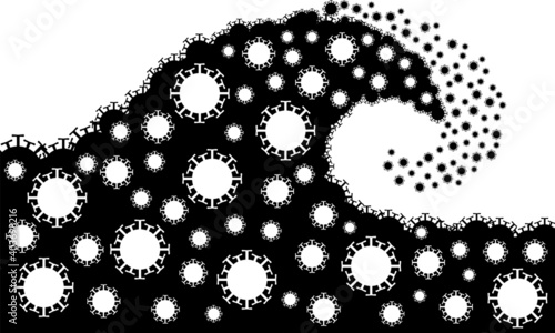 Coronavirus wave. Vector coronavirus wave conceptual illustration.