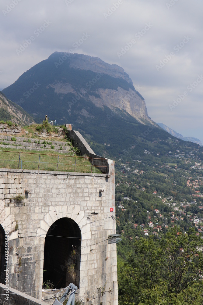 Le Bastille ancient fortress in the city of Grenoble, France