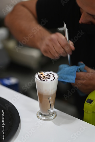 bartender pouring coffee