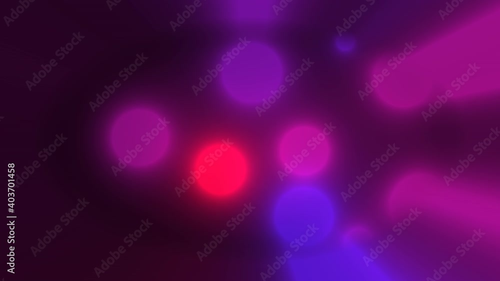 Animation Of Colorful Circles Bokeh Background.