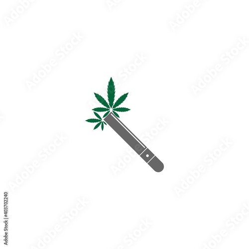 Cannabis leaf logo design vector template