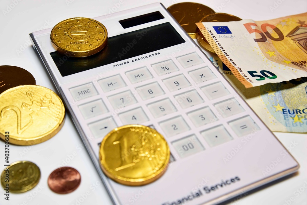 Geld, Währung, Euro, Kalkulation, Rechner Stock Photo | Adobe Stock