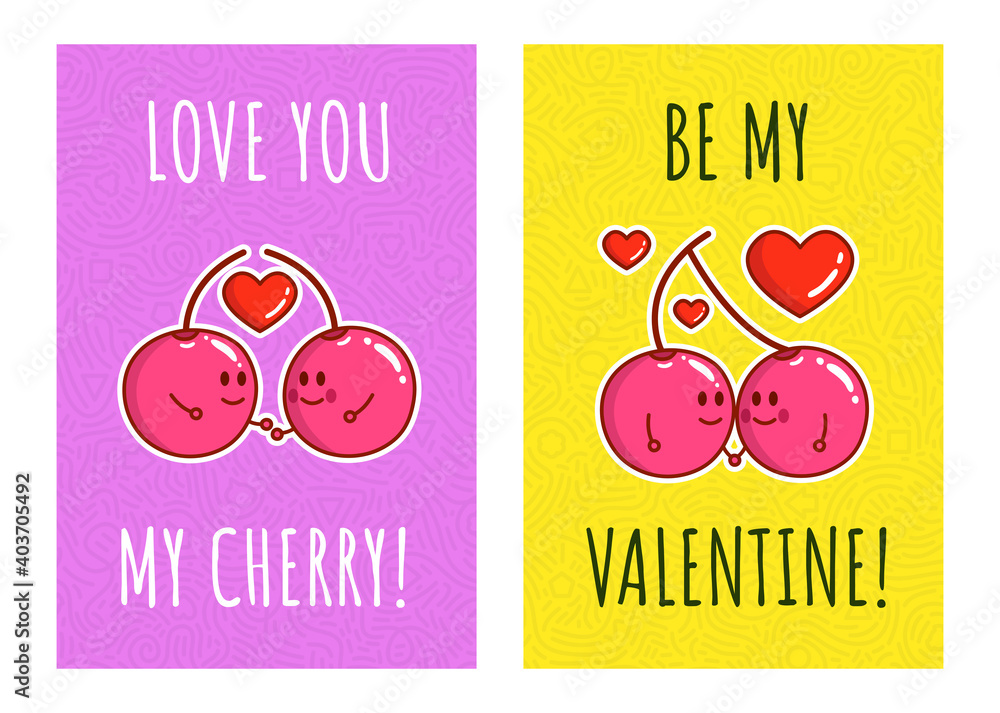 Valentines Day Cherry Stock Illustration - Download Image Now