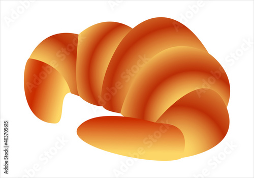 Cruasán  tostado sobre fondo blanco