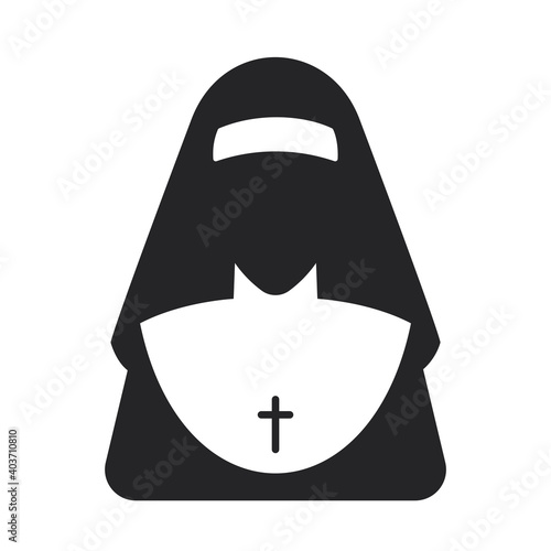 A portrait of a nun. Isolated Vector Illustration