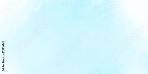 Beautiful watercolor white and baby soft blue background, cloudy summer or spring sky pastel paper	