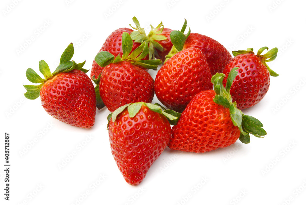 Organic garden strawberry on white background Organic garden strawberry on white background