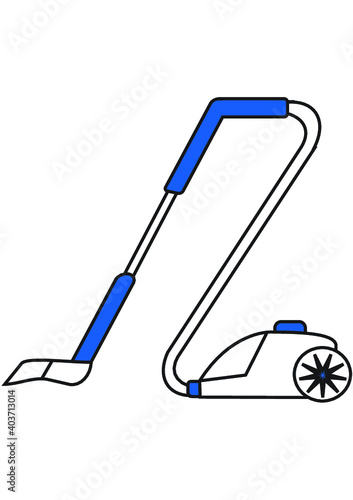 Vacuum cleaner vector in illustrator blue and white