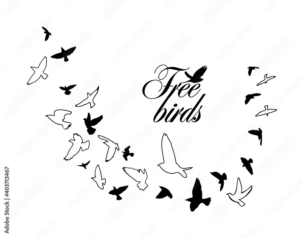 A flock of flying birds. Vector illustration A flock of flying birds. Vector illustration