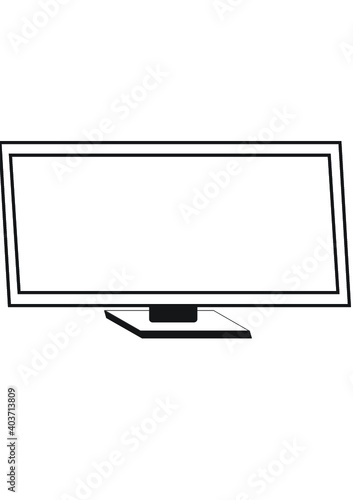 lcd tv monitor screen with clipping path vector illustrator