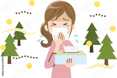 花粉症の女性
