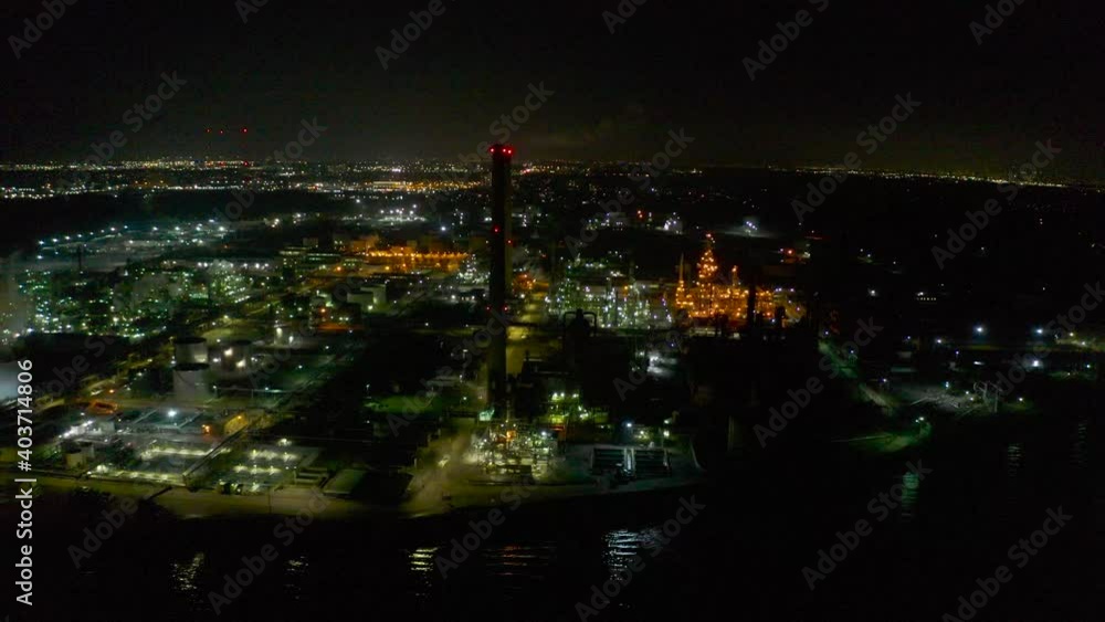 oil refinery at night oil refinery at night