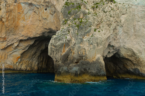 Błękit jaskiniowy na Zakynthos wyspie, Grecja