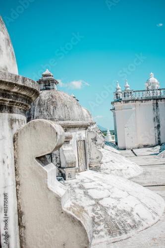 Calonial cathedral with neoclassical style in Leon, Nicaragua