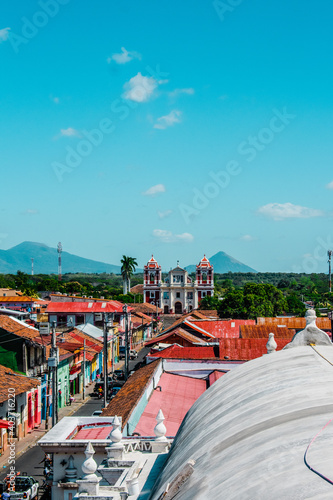 panoramic of colonial city, in Leon Nicaragua