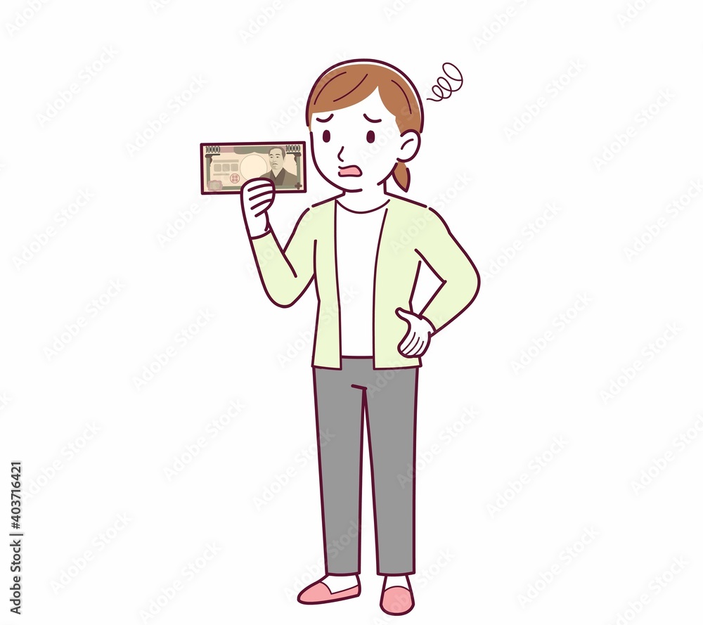 Young woman in a cardigan_Ten thousand yen Young woman in a cardigan_Ten thousand yen