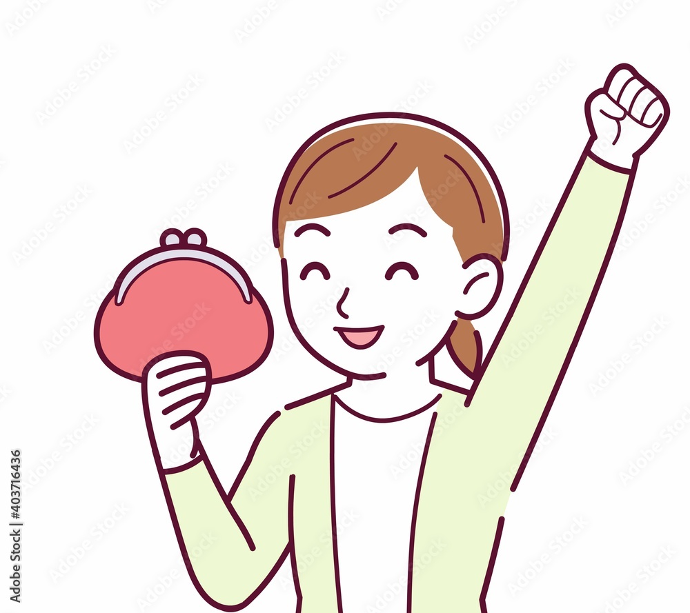 Young woman in a cardigan_wallet Young woman in a cardigan_wallet