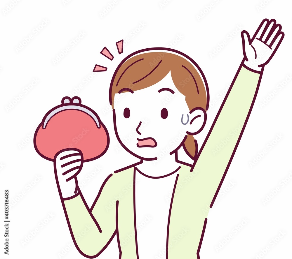Young woman in a cardigan_wallet Young woman in a cardigan_wallet