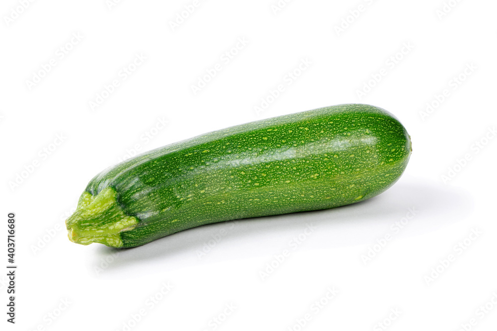 A zucchini isolated on a white background. Vegetables. Healthy food. Vegan food