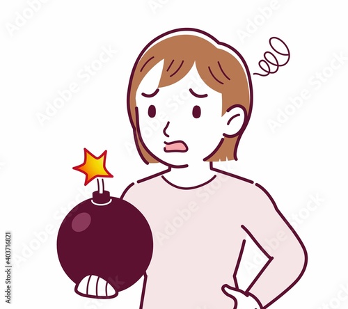 Young woman in a cardigan_bomb