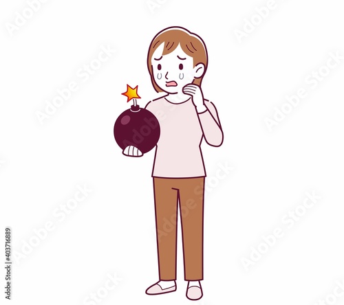 Young woman in a cardigan_bomb