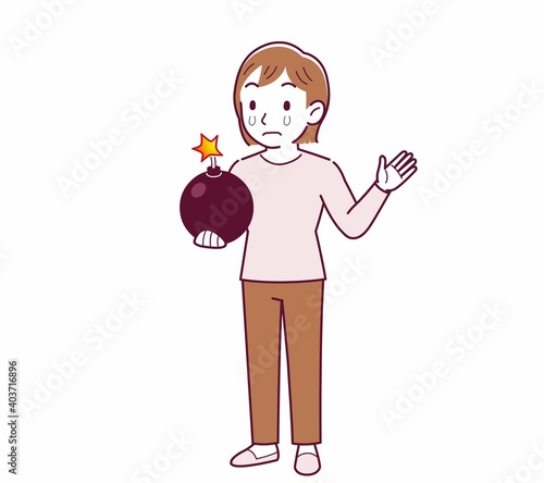 Young woman in a cardigan_bomb