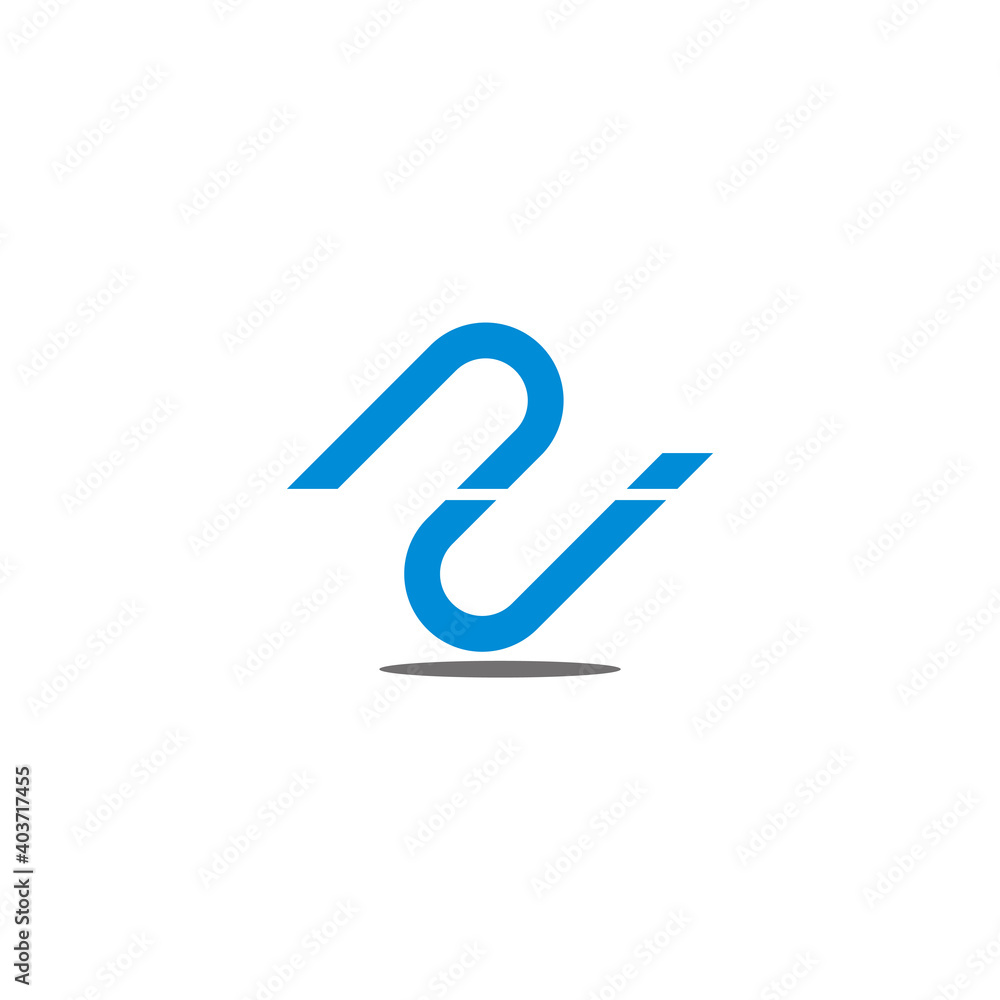 Fototapeta abstract letter 2j simple geometric line logo vector