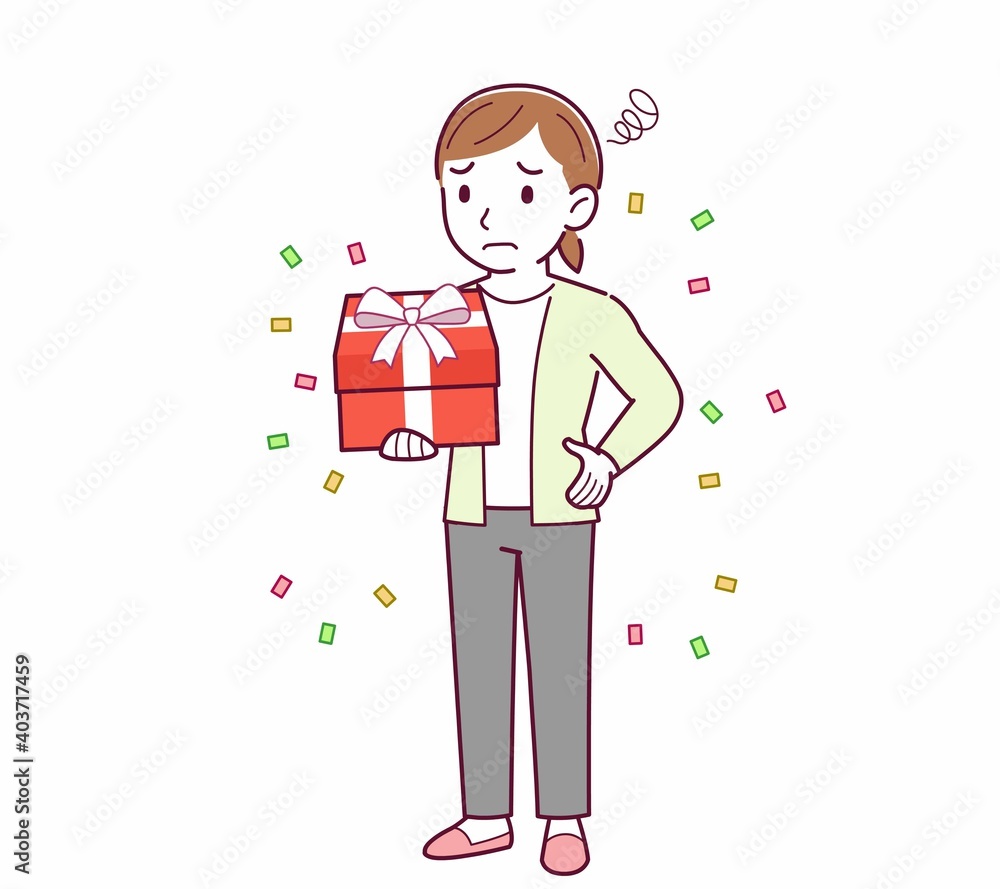 Young woman in a cardigan_Present Young woman in a cardigan_Present