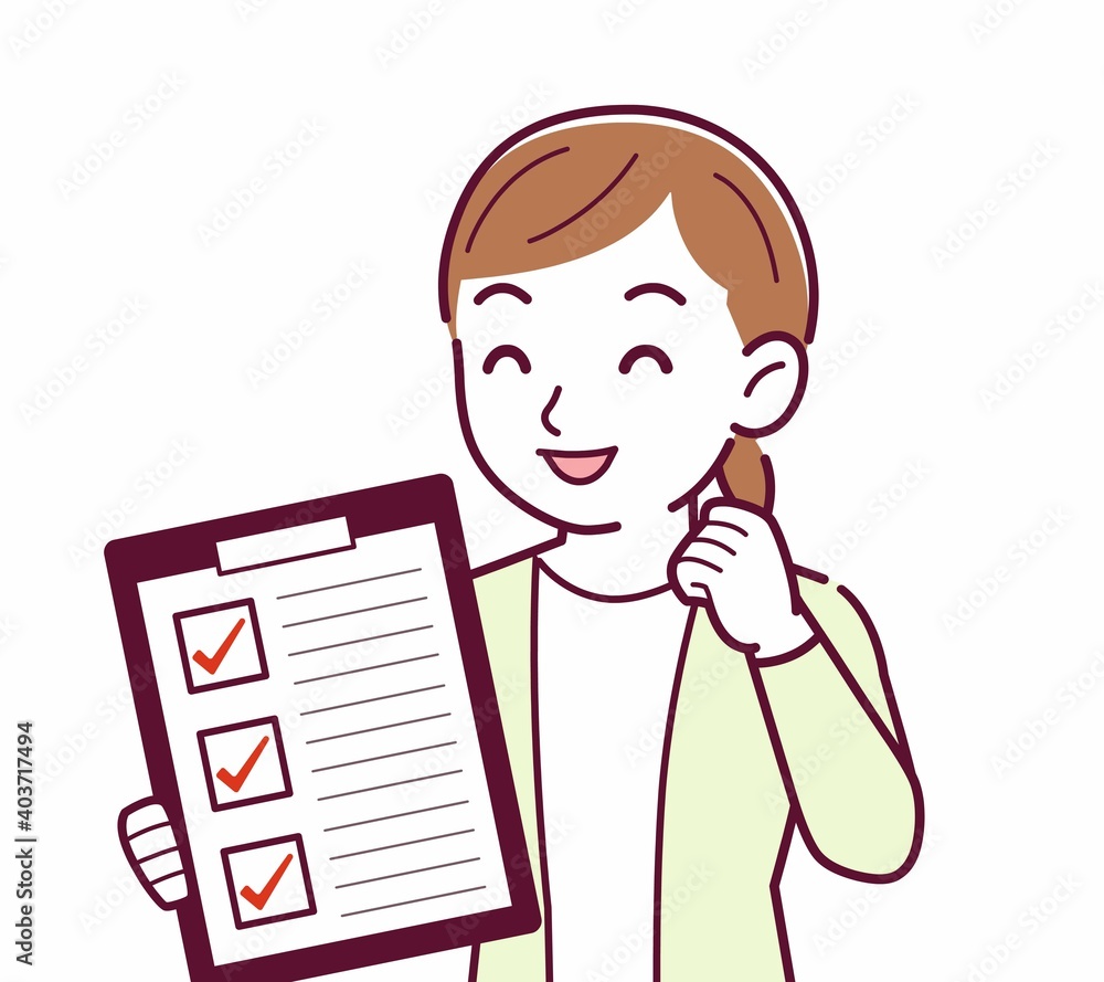 Young woman in a cardigan_questionnaire Young woman in a cardigan_questionnaire