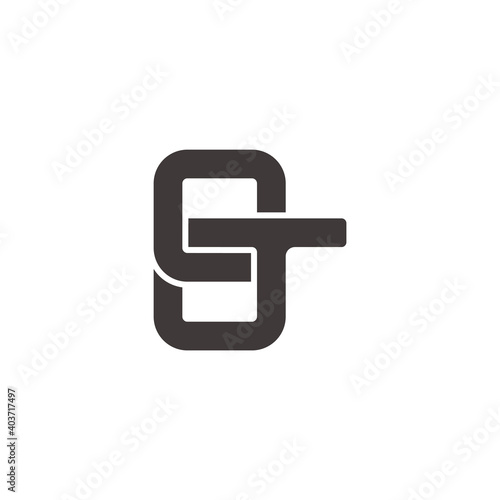 abstract letter Tg simple linked geometric flat logo vector