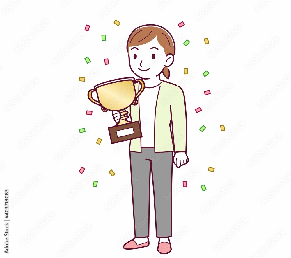 Young woman in a cardigan_Trophy Young woman in a cardigan_Trophy