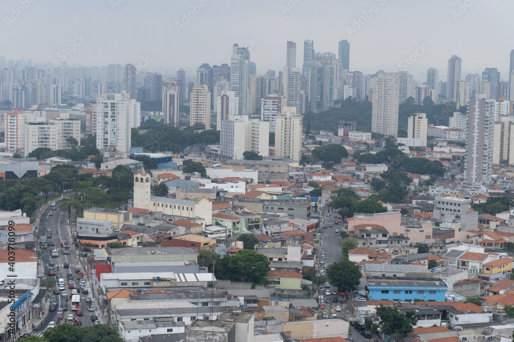 São Paulo with sunset and pink sky and night, metropolis, South America, Brazil São Paulo with sunset and pink sky and night, metropolis, South America, Brazil