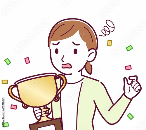 Young woman in a cardigan_Trophy