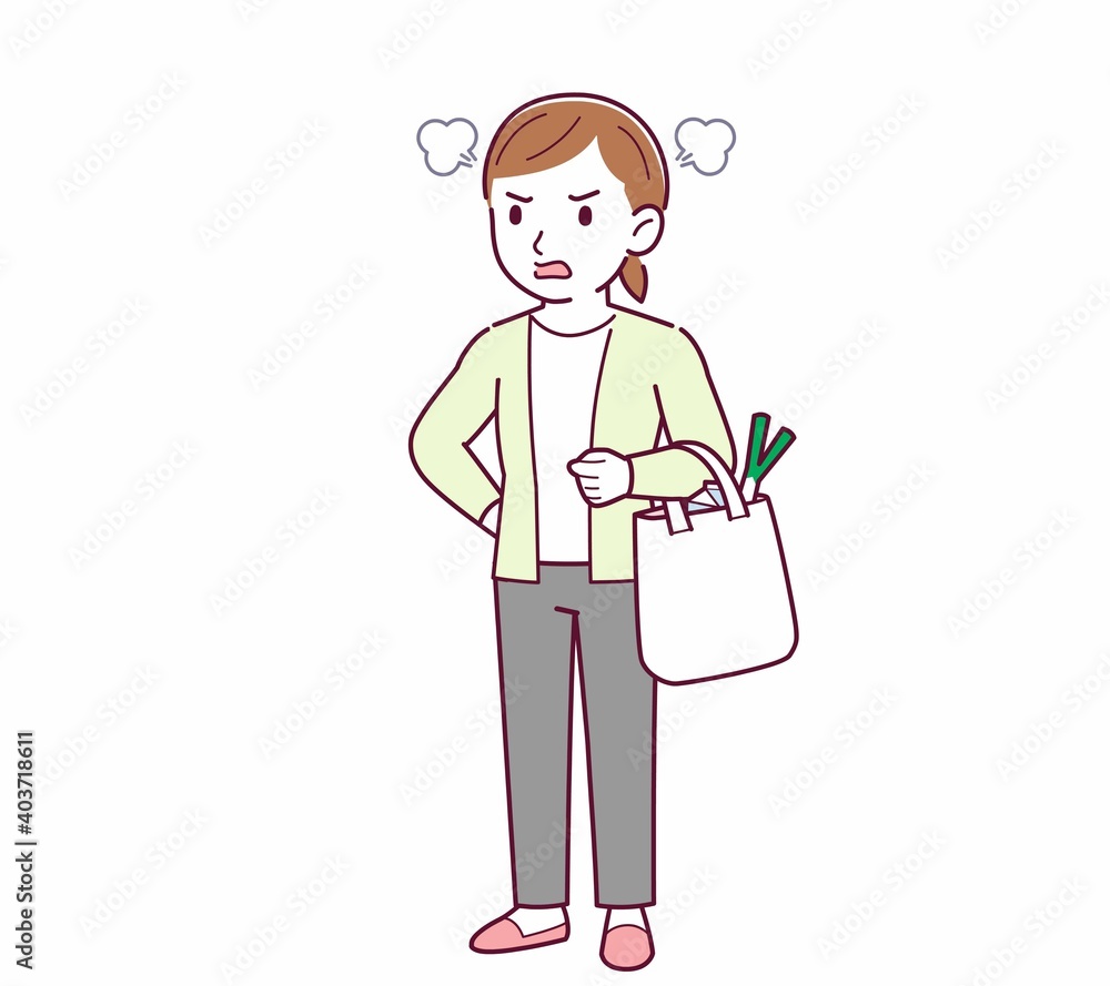 Young woman in a cardigan_shopping Young woman in a cardigan_shopping