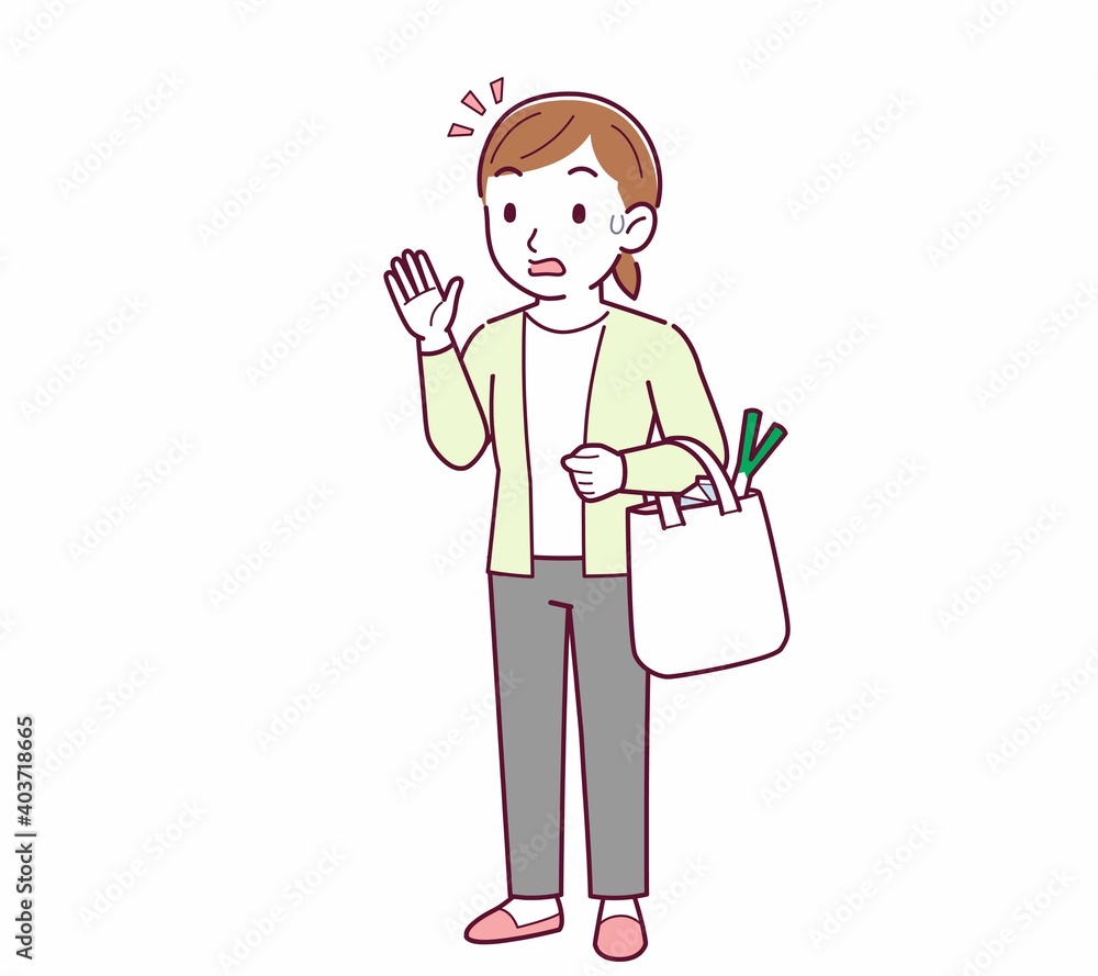 Young woman in a cardigan_shopping