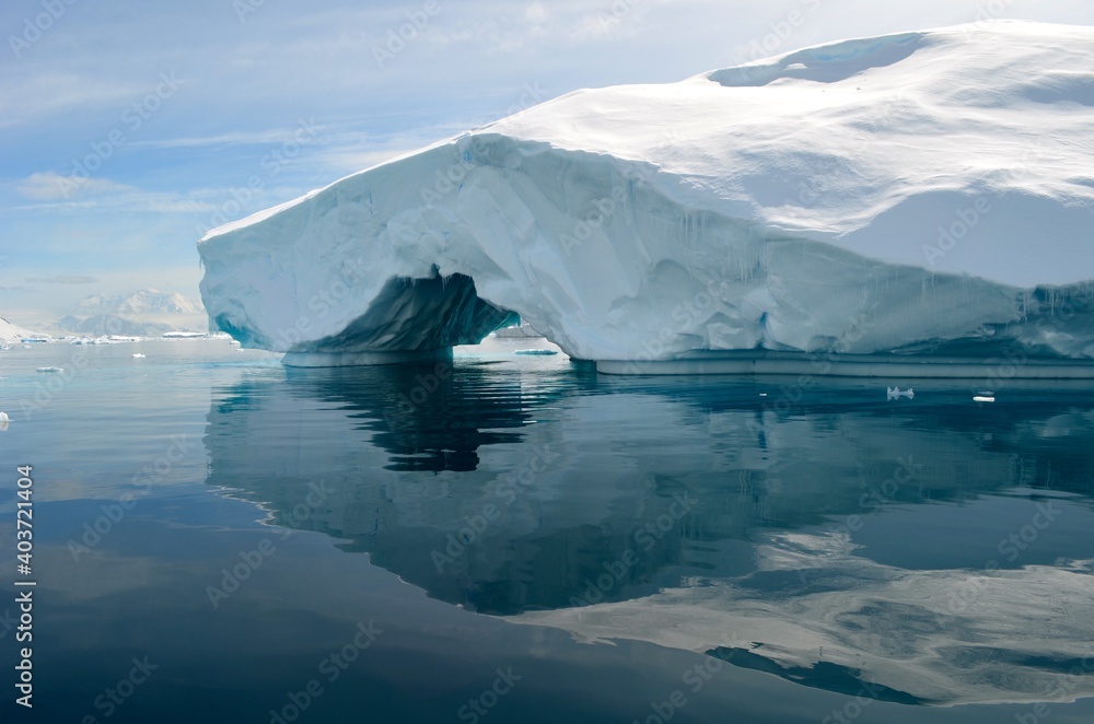 Dramatic ice bridge Antarctica