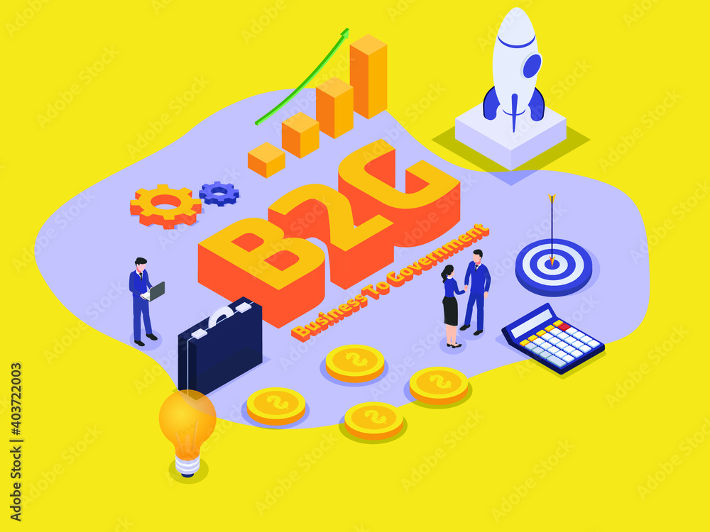 Business to Government 3D flat isometric vector concept for banner, website, illustration, landing page, flyer, etc. Business to Government 3D flat isometric vector concept for banner, website, illustration, landing page, flyer, etc.