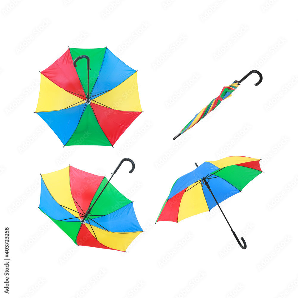 Colorful umbrella isolated on white background with clipping path include Colorful umbrella isolated on white background with clipping path include