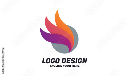 abstract vector circle flying logo for company isolated