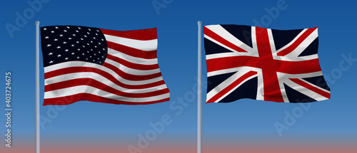 イギリス国旗　アメリカ国旗