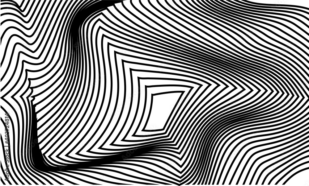stock vector abstract optical illusion lines background black and white illusions conceptual design part 9
