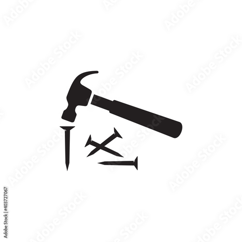 nail hammer icon symbol sign vector
